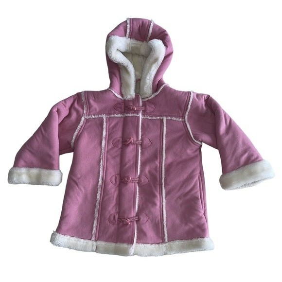 Angel Fish Girls Hooded Faux Fur Oversized Coat Sz 3T - Picture 1 of 9